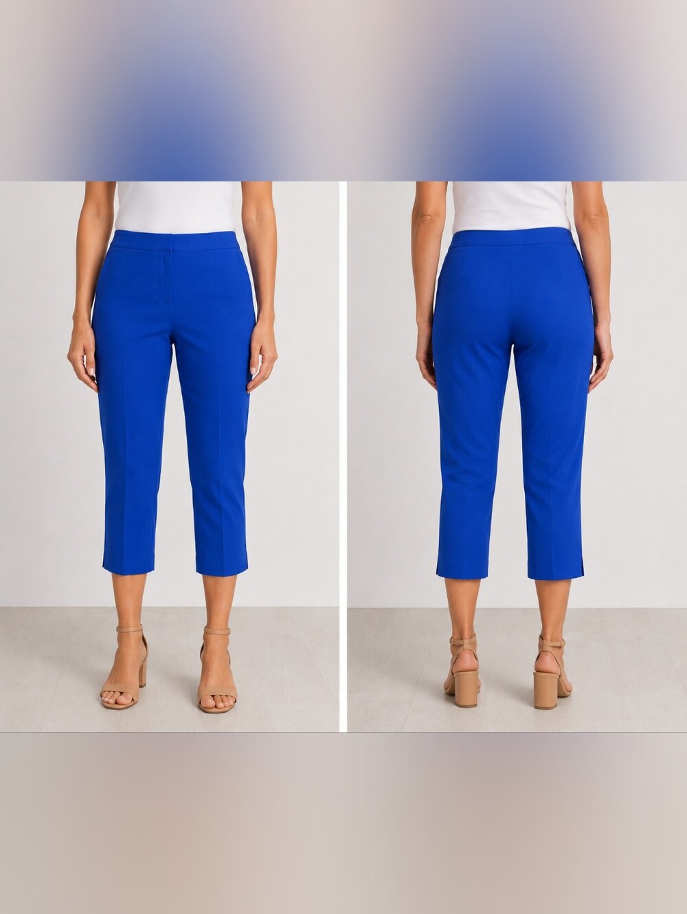 Chico's Bright Cobalt Blue Capri Pants Size 2 16